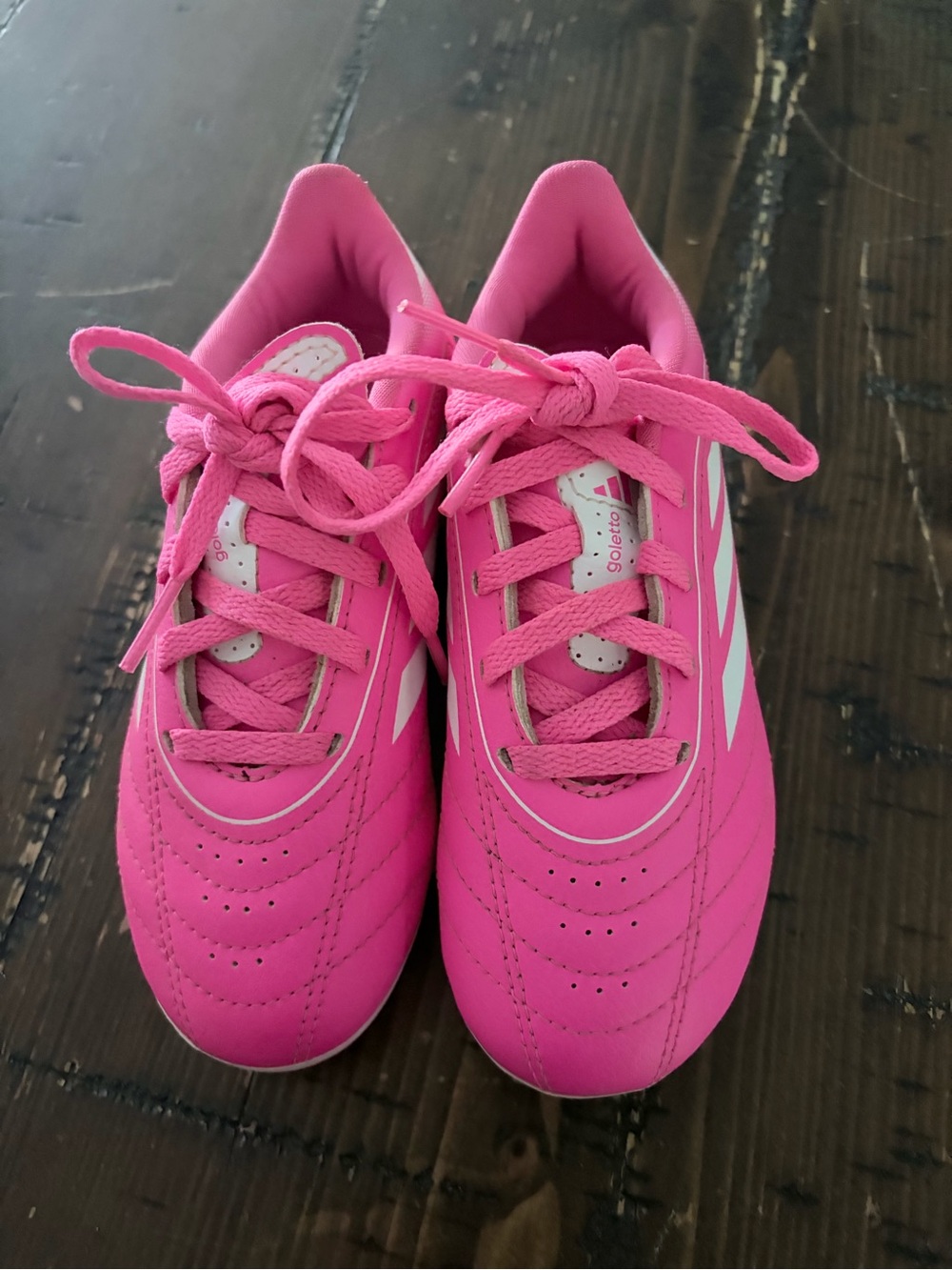 Girls' Pink Adidas soccer cleats